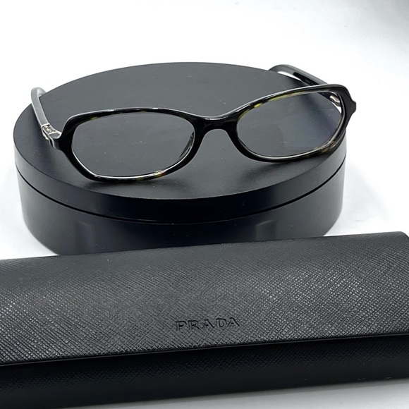 Prada VPR 05G Brown Tortoise Color Crystal Rectangle Eyeglass Women Frames Italy - Picture 2 of 16